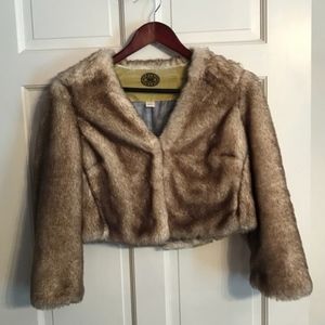 Anthropologie faux fur shrug